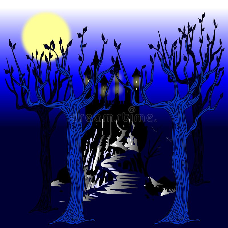 Vektorblåttskog stock illustrationer Vektorblåttskog stock illustrationer