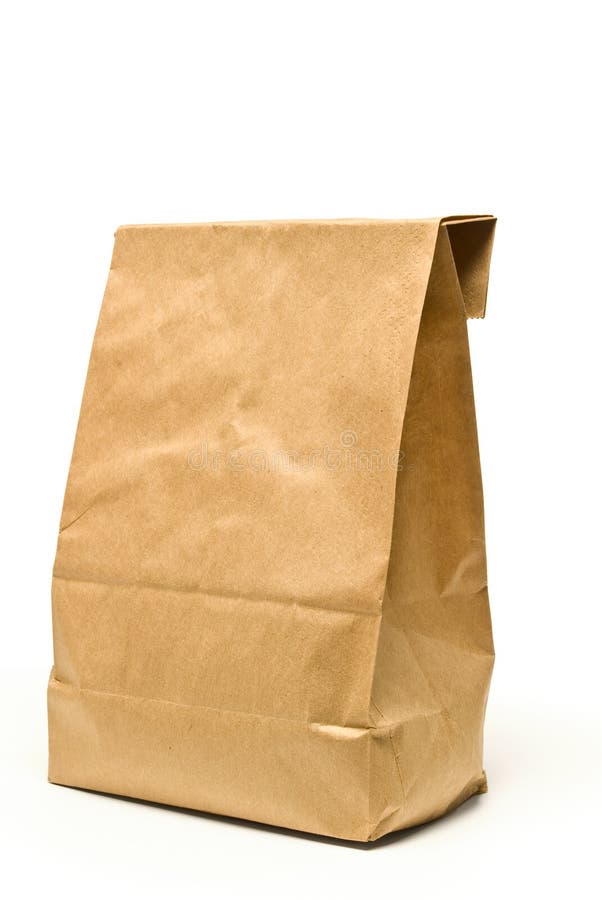 De Zak van de Pakpapierlunch met Schaduw royalty-vrije stock afbeeldingen De Zak van de Pakpapierlunch met Schaduw royalty-vrije stock afbeeldingen