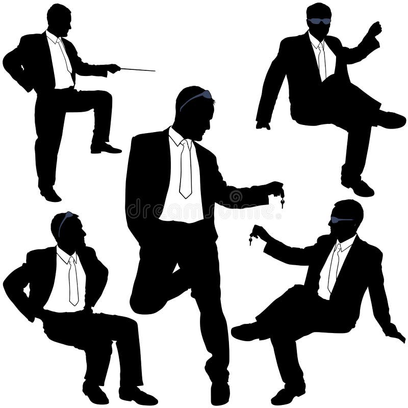 De zaken sluiten Silhouetten stock illustratie De zaken sluiten Silhouetten stock illustratie