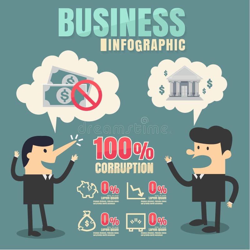 De Zaken van de Infographiccorruptie op witte achtergrond royalty-vrije illustratie De Zaken van de Infographiccorruptie op witte achtergrond royalty-vrije illustratie