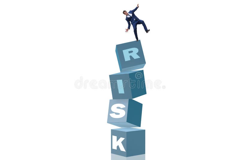De zakenman in het risico- en beloningsbedrijfsconcept stock afbeelding
