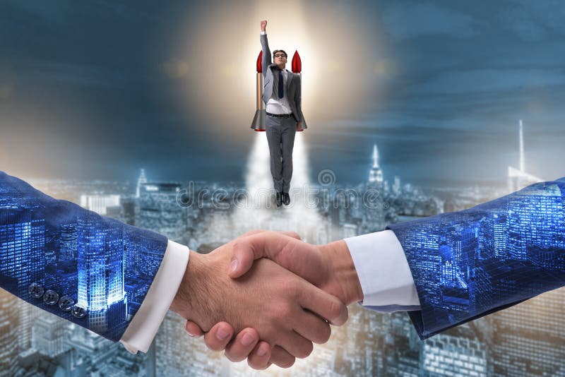 De zakenman in het start-up bedrijfsconcept royalty-vrije stock fotografie