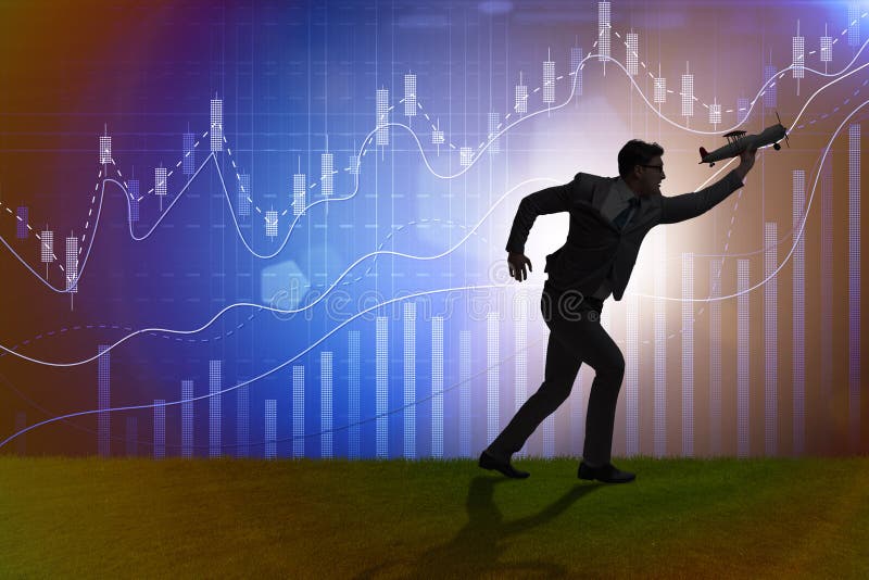 De zakenman in het start-up bedrijfsconcept royalty-vrije stock fotografie