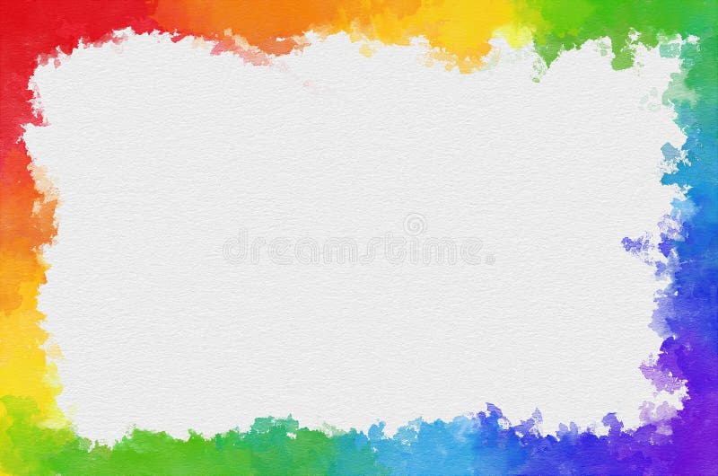 Colorful fun rainbow border in watercolor with space in the middle of the page for your text or image. Colorful fun rainbow border in watercolor with space in the middle of the page for your text or image.