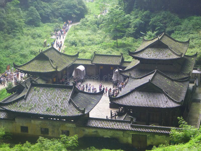 De Zhang Yimou-filmvloek van de Gouden Bloem buiten fotografie, Chongqing Wulong County, was geboren in drie Qiao royalty-vrije stock foto's De Zhang Yimou-filmvloek van de Gouden Bloem buiten fotografie, Chongqing Wulong County, was geboren in drie Qiao royalty-vrije stock foto's