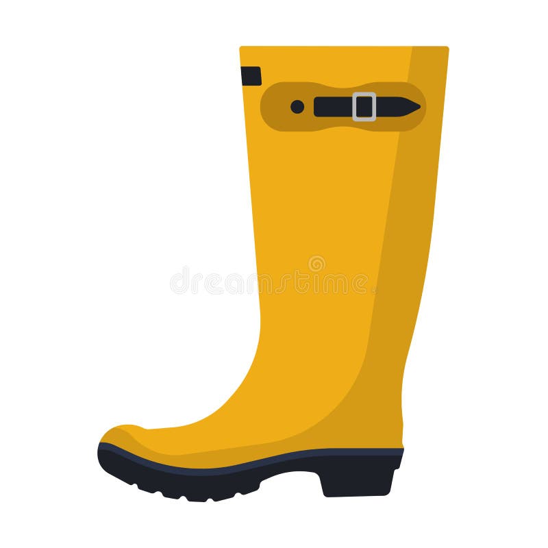 De zijaanzicht van het laarsvectorvloerpictogram van de regen Autumn weer water rubberschoen bescherming Waterdichte laars buiten stock illustratie De zijaanzicht van het laarsvectorvloerpictogram van de regen Autumn weer water rubberschoen bescherming Waterdichte laars buiten stock illustratie