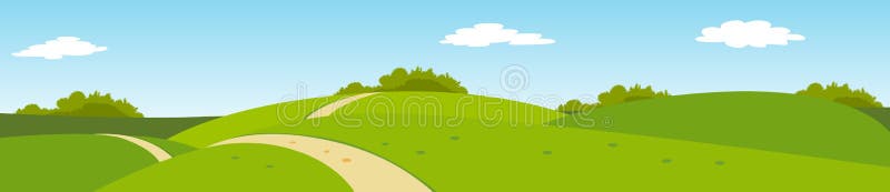 De zomer panoramisch landelijk landschap vector illustratie De zomer panoramisch landelijk landschap vector illustratie