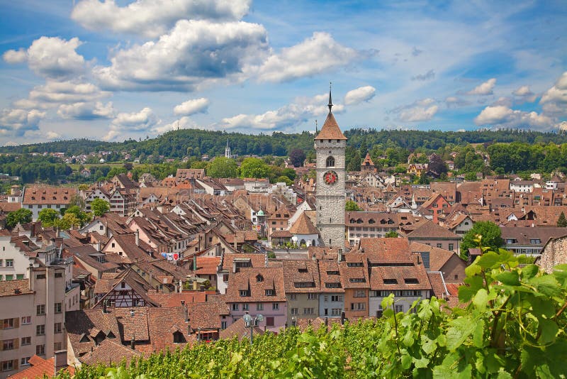 De zomer in Schaffhausen stock afbeelding De zomer in Schaffhausen stock afbeelding
