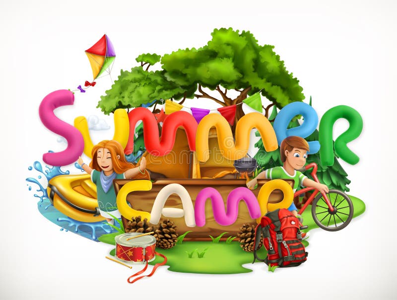 De zomerkamp De Vectorillustratie van de de zomervakantie vector illustratie De zomerkamp De Vectorillustratie van de de zomervakantie vector illustratie