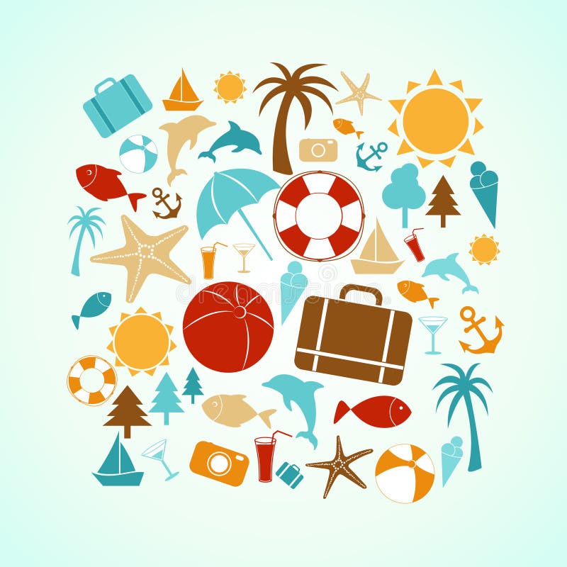 De zomerpictogrammen royalty-vrije illustratie De zomerpictogrammen royalty-vrije illustratie