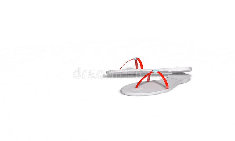 De zomersandals op wit, 3d geven terug vector illustratie De zomersandals op wit, 3d geven terug vector illustratie