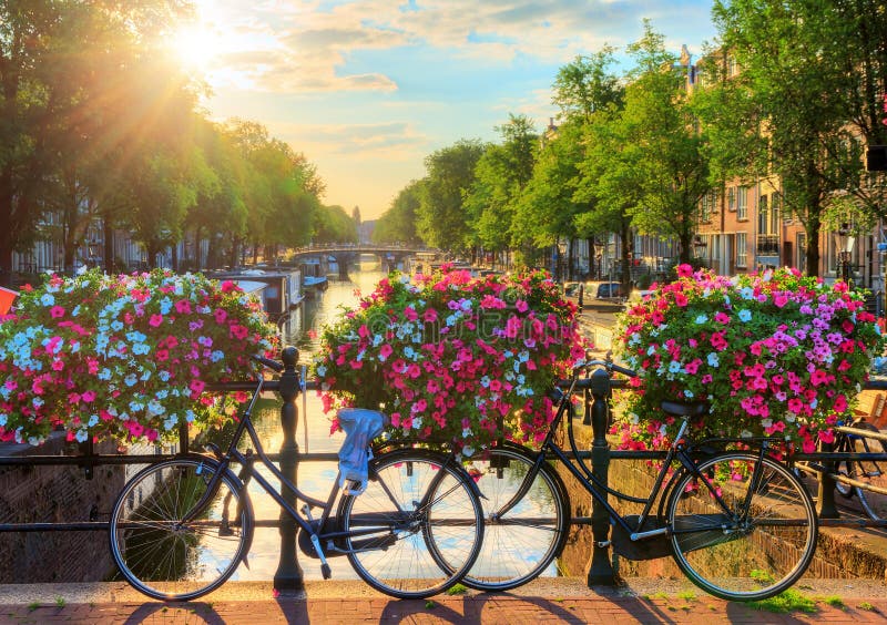 De zomerzonsopgang II van Amsterdam royalty-vrije stock foto's De zomerzonsopgang II van Amsterdam royalty-vrije stock foto's