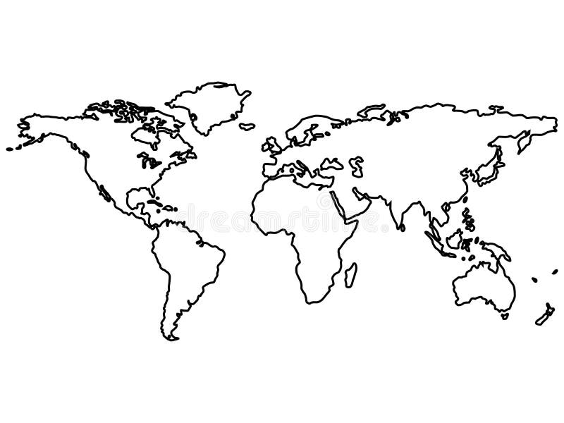 Cornwall neutrale Bloemlezing De Zwarte Overzichten Van De Wereldkaart Die Op Wit Worden Geïsoleerdv  Vector Illustratie - Illustration of landen, begrip: 13492692