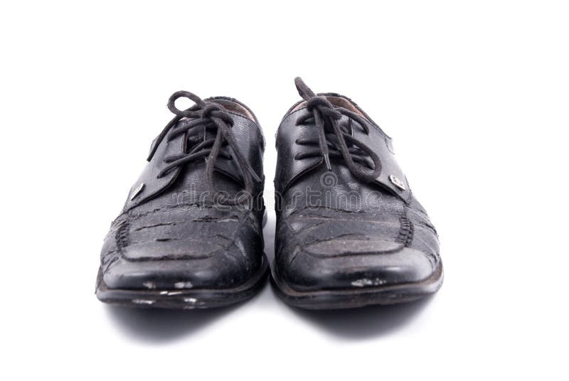 Zwarte leren schoenen royalty-vrije stock foto's