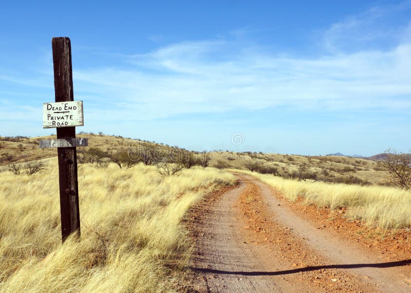 Dead end dirt road in the desert