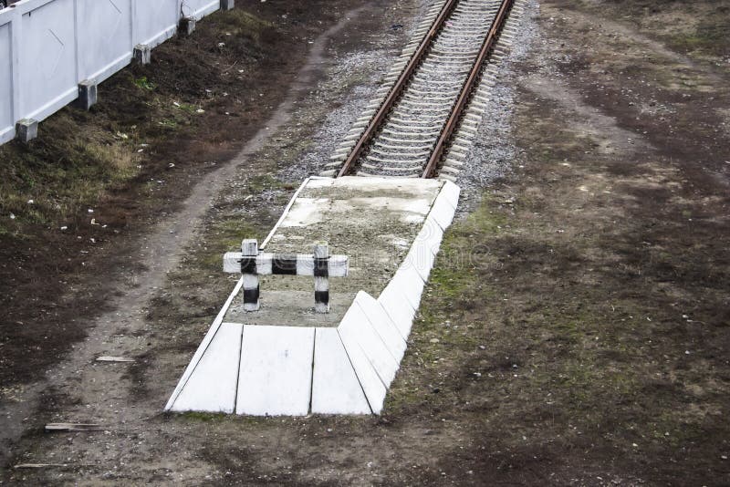 Deadend track stock photo. Image of town, tiles, steel 4329380