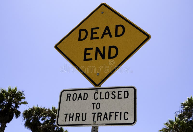 Dead end road sign