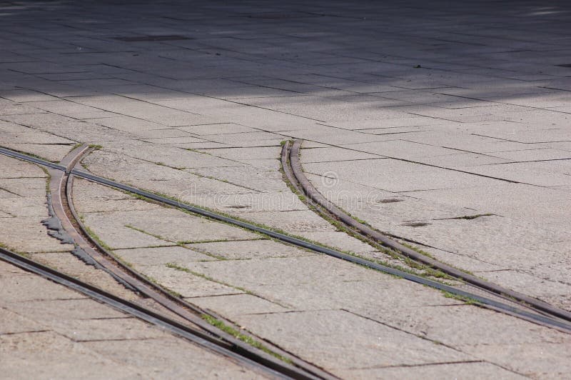 Deadend track stock photo. Image of town, tiles, steel 4329380