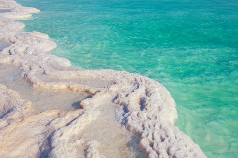 Dead sea salt shore