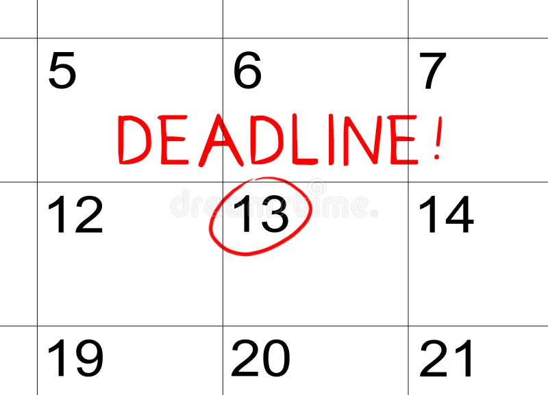 Deadline on the calendar