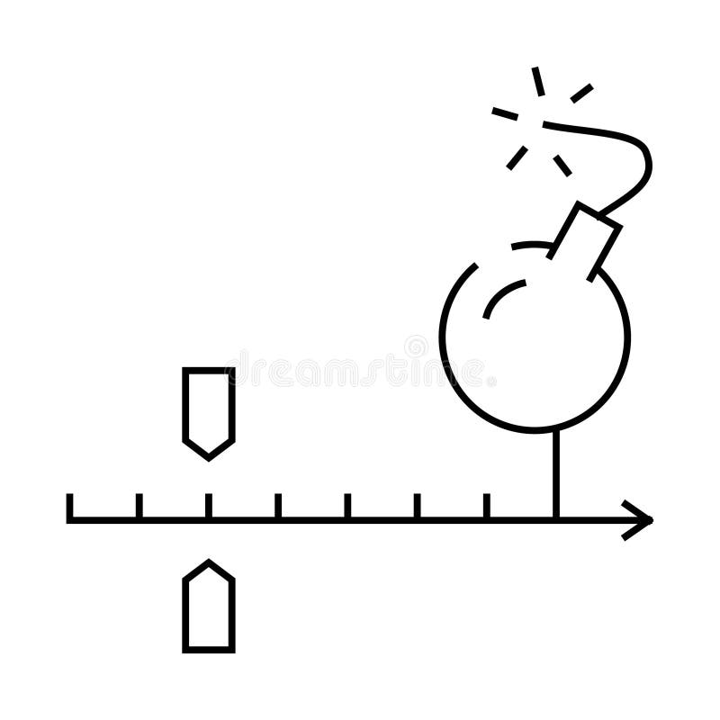 Deadline project line icon vector illustration stock illustration
