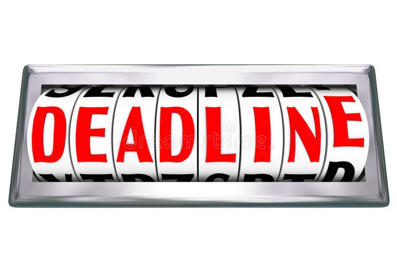 Deadline Word Clock Odometer Countdown Final Moments Due