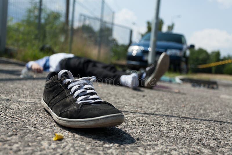 Close-up of a deadly car crash, horizontal