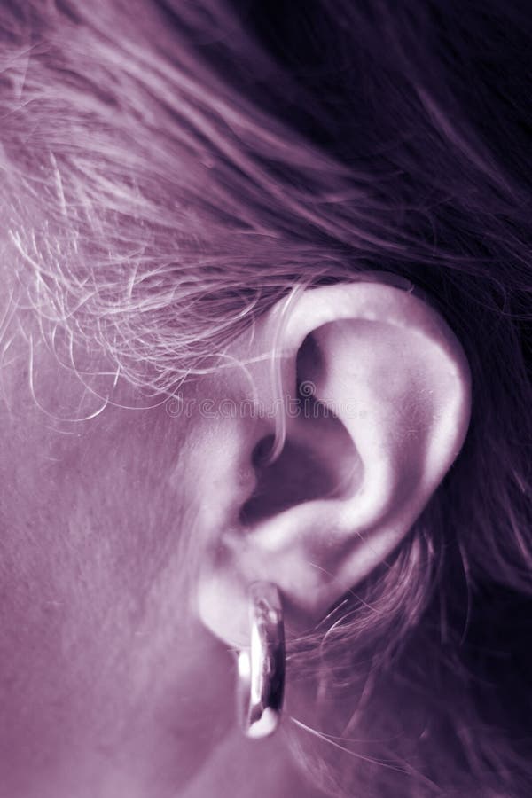 Deaf Woman with Hearing Aid Stock Image Image of health, instrument