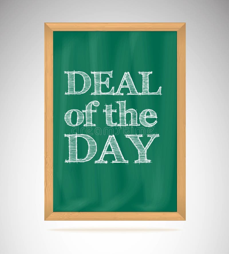 Deal of the day green chalkboard with wooden frame