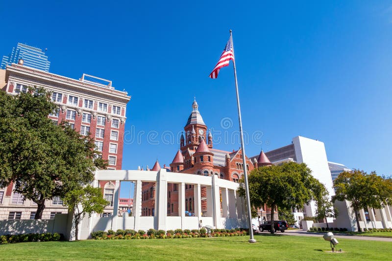 The Dealy Plaza and its surrounding buildings in Downtown Dallas. The Dealy Plaza and its surrounding buildings in Downtown Dallas