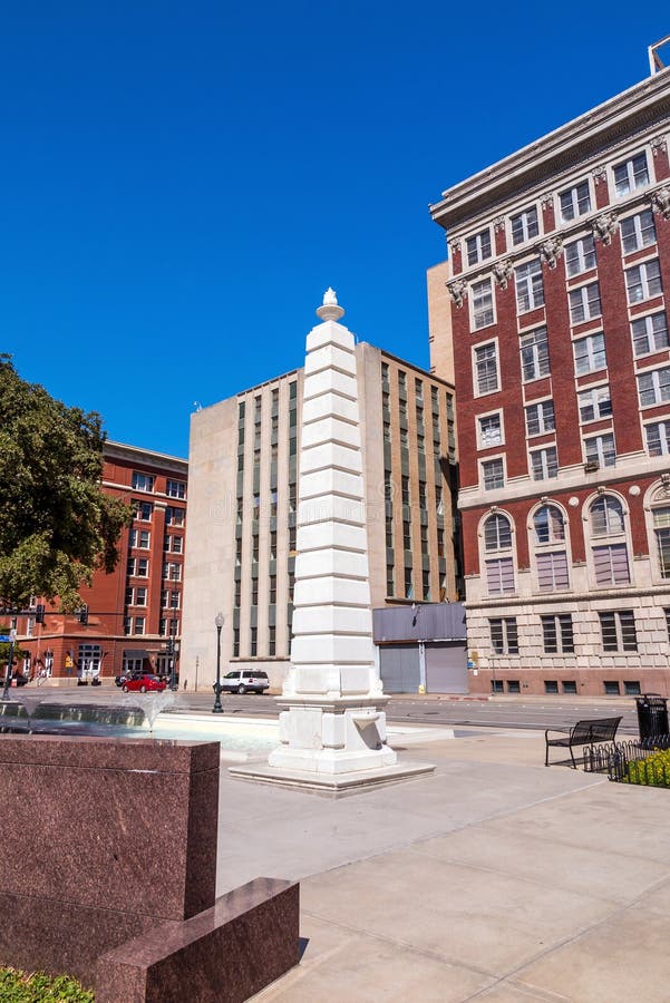 The Dealy Plaza and its surrounding buildings in Downtown Dallas. The Dealy Plaza and its surrounding buildings in Downtown Dallas