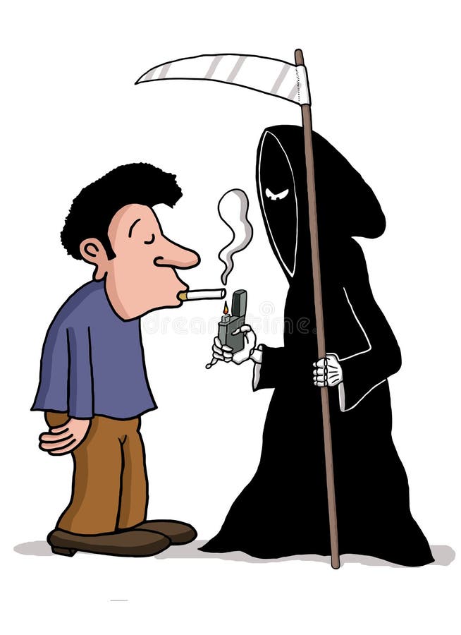 Smoking Is An Invitation To Death Stock Illustration Illustration of