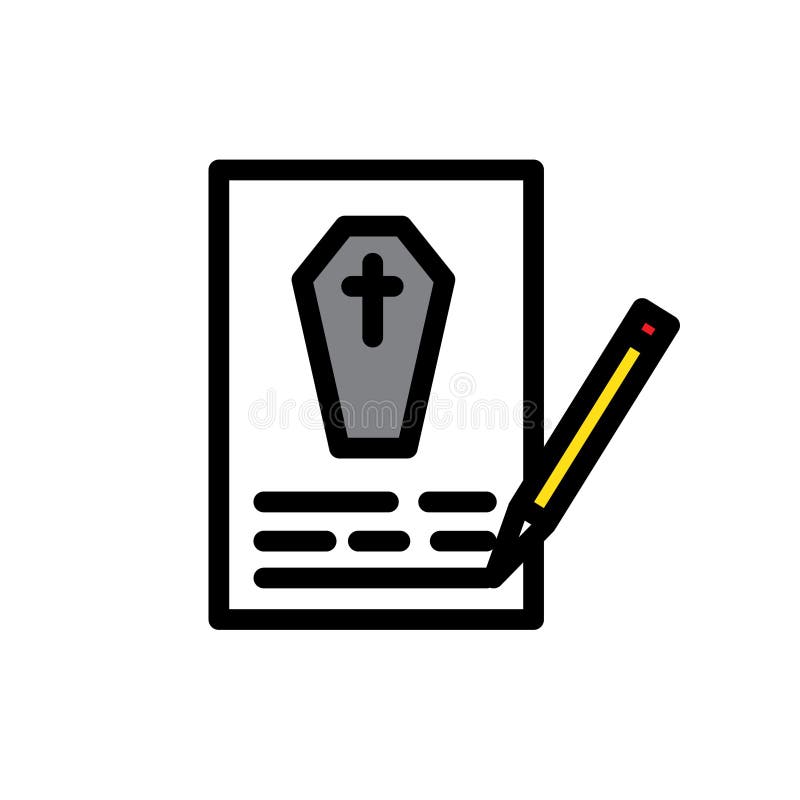 Death certificate line icon, vector illustration royalty free illustration