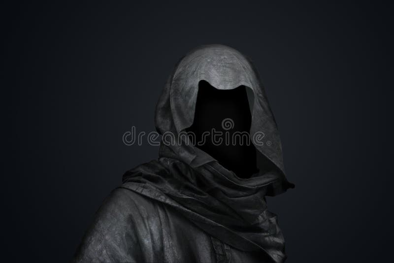 Anonymný obrázok na tmavom pozadí sebe grunge hoody.