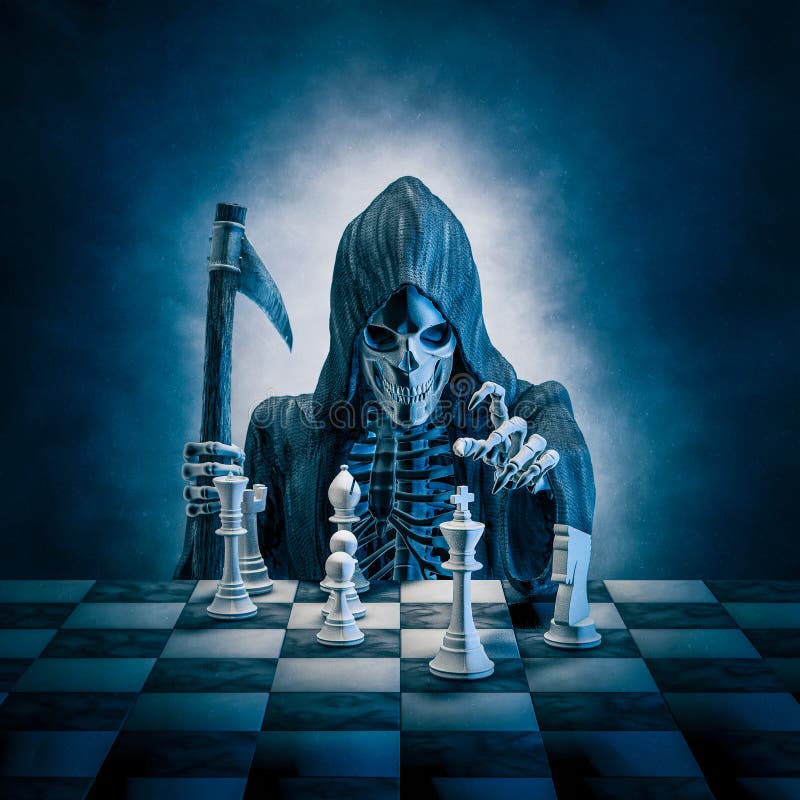 Death makes his chess move stock illustration. Illustration of face -  172743487