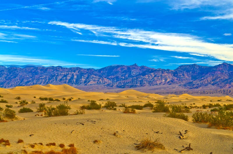 Death Valley National Park, Mountains in Distance Stock Photo Image