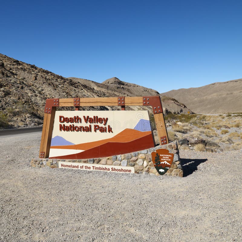 Death Valley National Park sign.