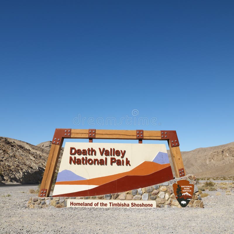 Death Valley National Park sign.