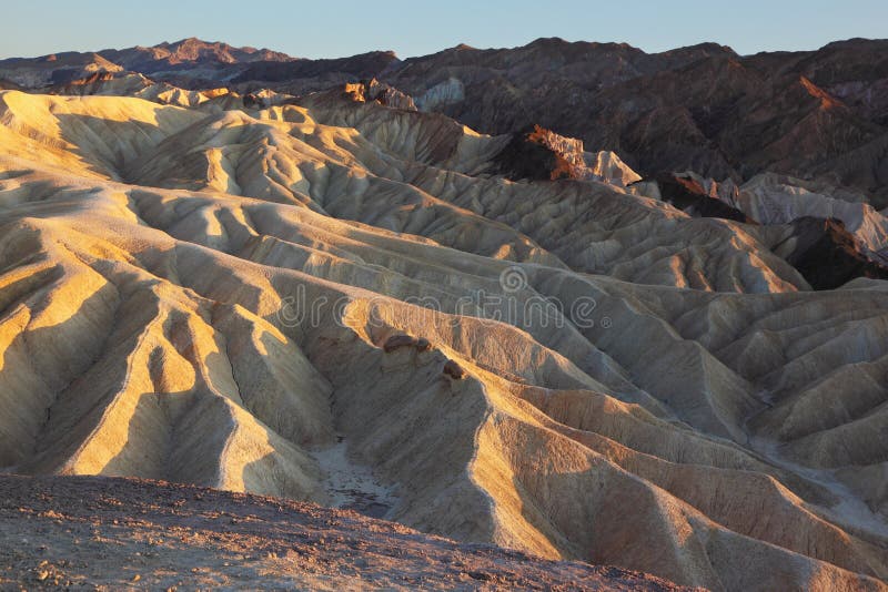 The Death Valley Zabriskie Point Stock Image Image of dusk