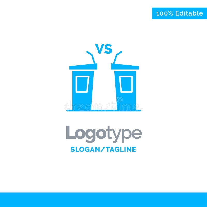 Debate, Democracy, Election, Politician, Speaker Blue Solid Logo Template. Place for Tagline royalty free illustration