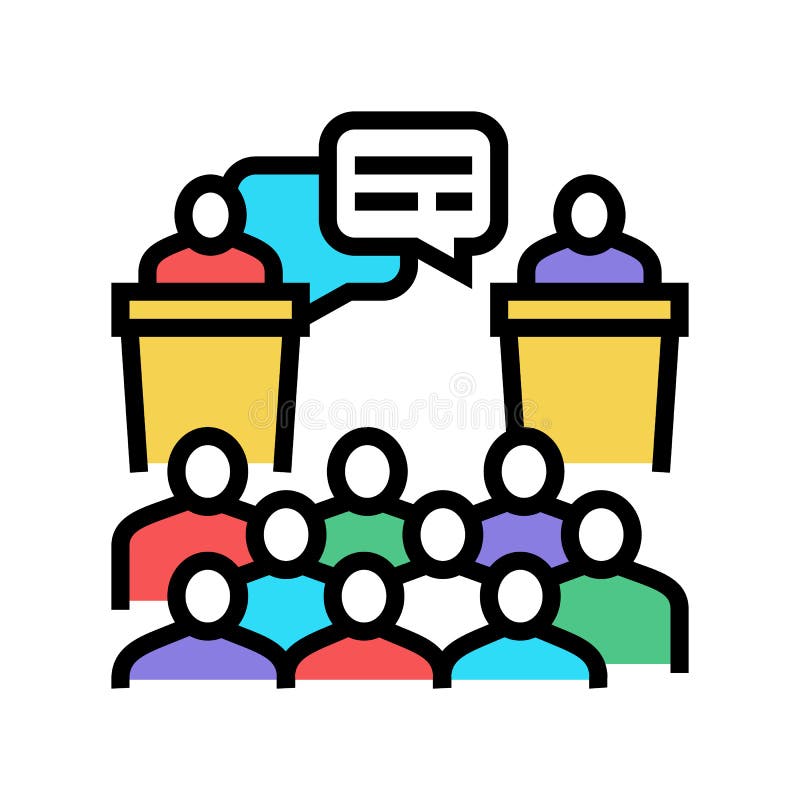 Discussion icon. Speaker animated icon. Forums members