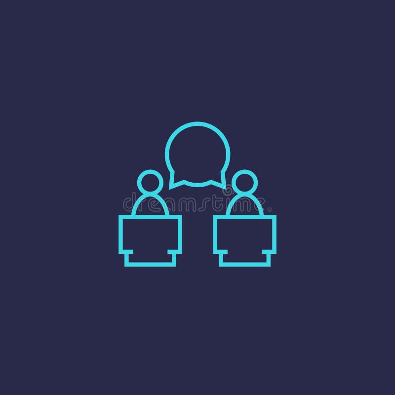 Debate icon, linear stock illustration