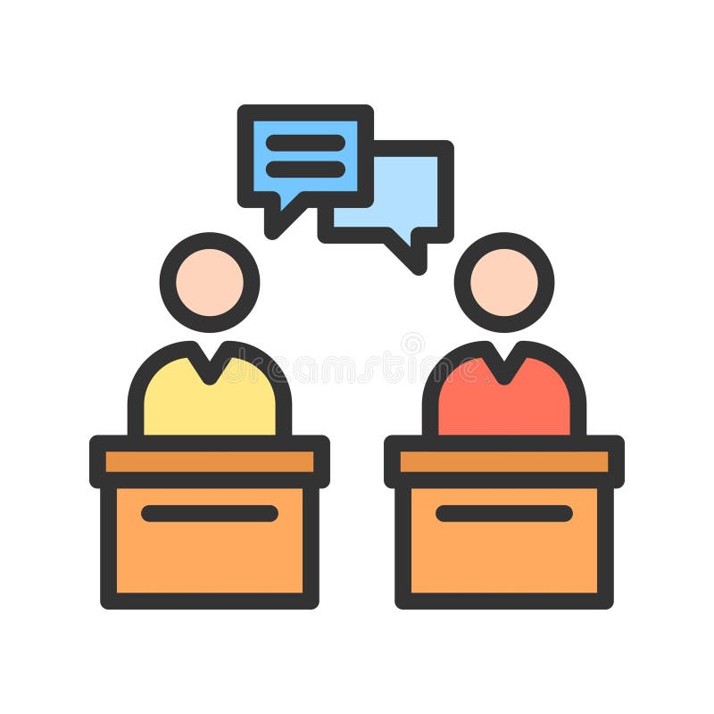 Debate icon vector image. stock illustration