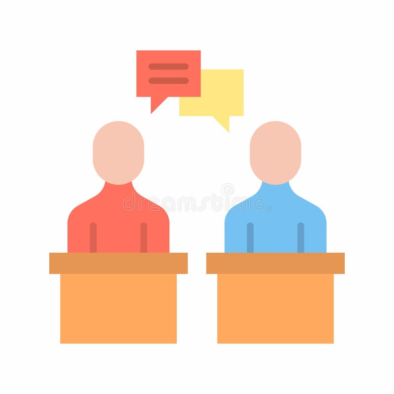 Debate icon vector image. stock illustration
