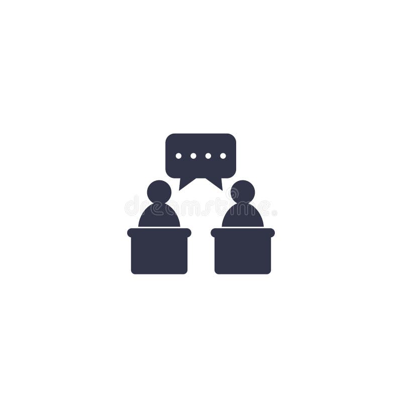 Debate icon, vector symbol royalty free illustration