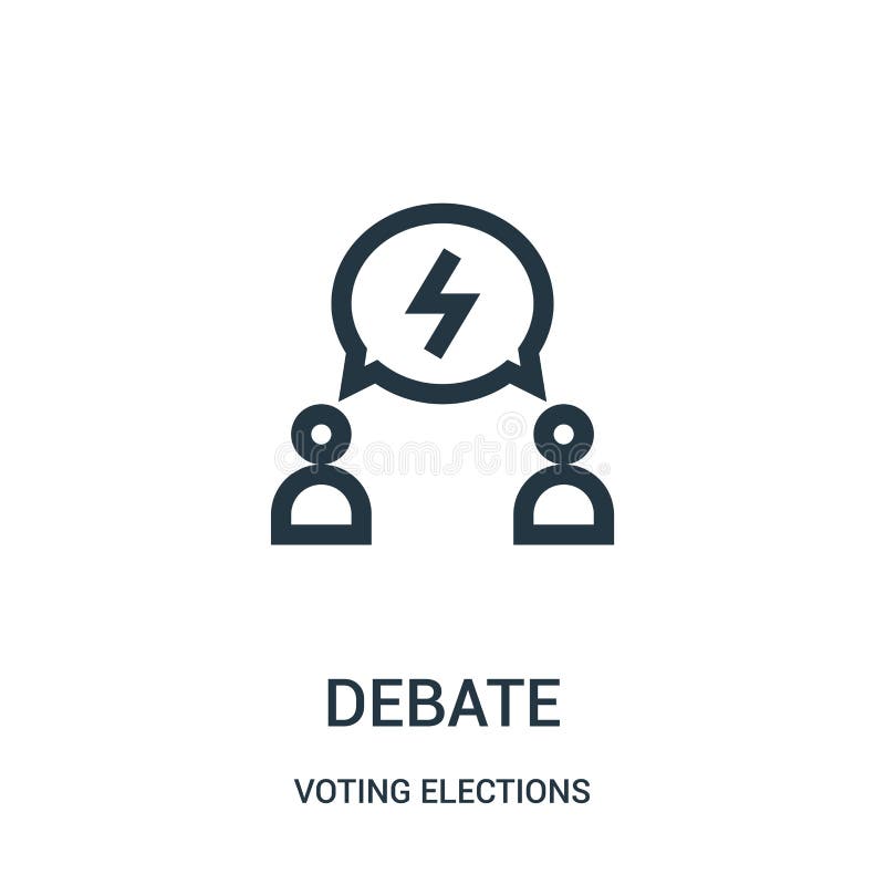 Debate icon vector from voting elections collection. Thin line debate outline icon vector illustration royalty free illustration