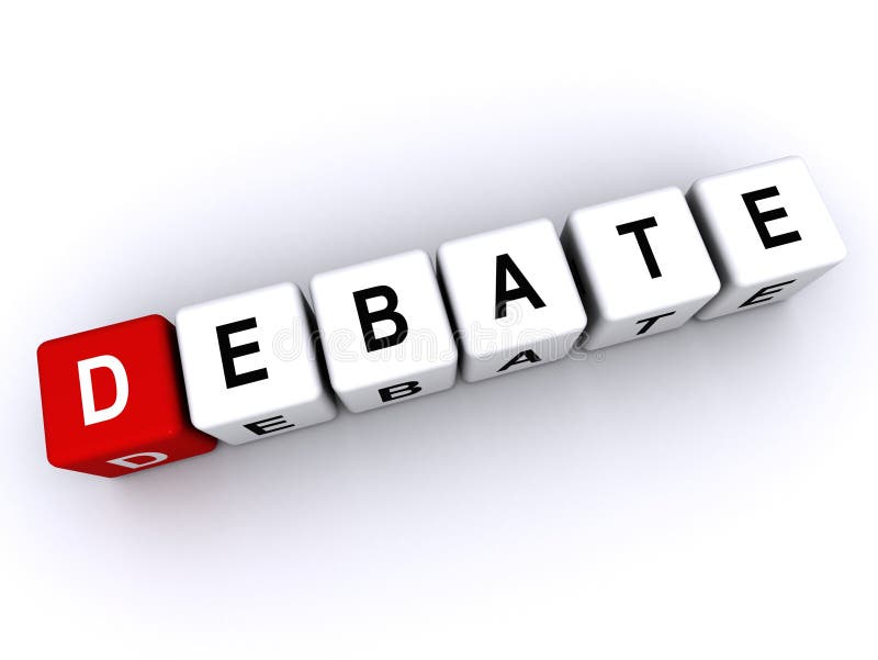 debate word block on white vector illustration