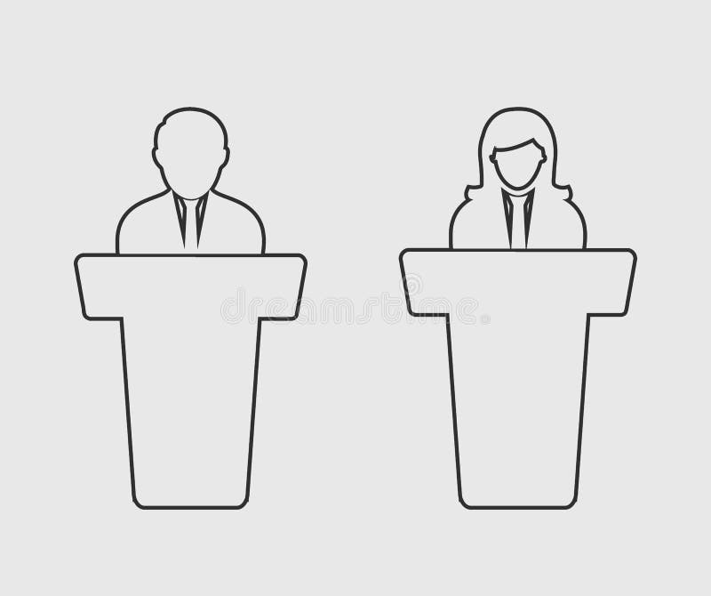 Debate line Icon on gray background. Debate line Icon on gray background