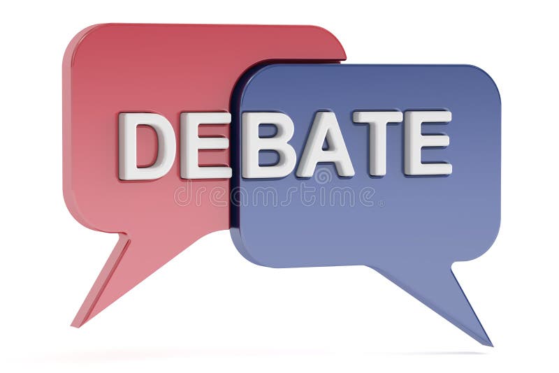 Debate concept, 3D rendering on white background. Debate concept, 3D rendering on white background