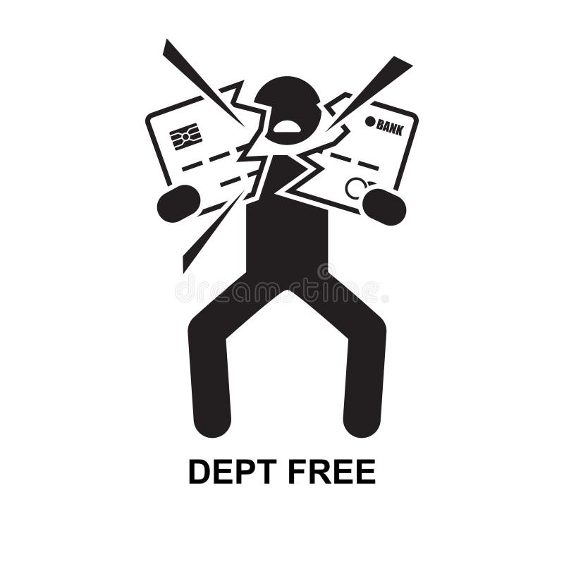 Debt free icon isolated on background vector illustration non ai generate ilustração royalty free
